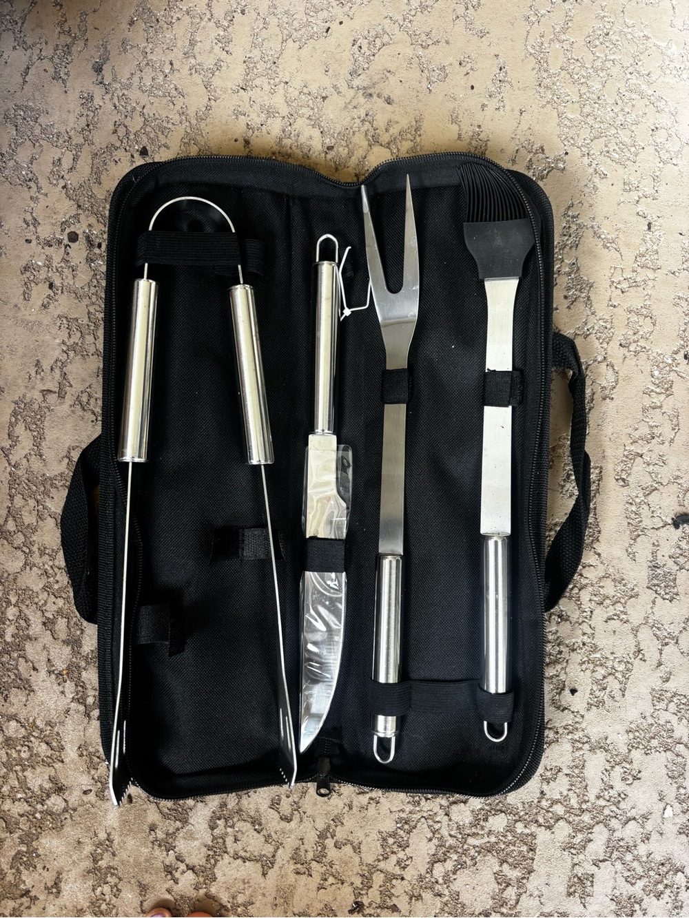 Stainless Steel BBQ Tool Set in Silver - 4-Piece Grill Kit